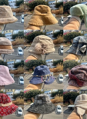 3R-71森系简约渔夫帽合集!舒适文艺清新保暖蝴蝶结设计感Z26-1