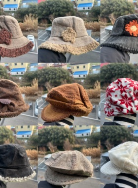 3R-74森系单面戴气质温柔高级氛围感显脸小休闲旅游渔夫帽H26-2