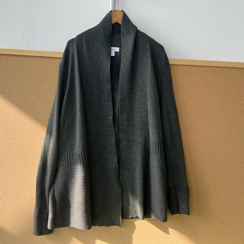 Y2-65针织开衫无扣慵懒韩系设计休闲外套长袖简约软糯披肩Y25-12