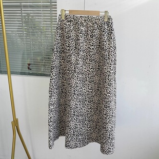 高腰显瘦气质百搭中长裙Y26 复古豹纹半身裙春秋季 75美式 楼10