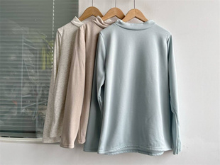 内搭长袖 微瑕半高领多色打底衫 洋气时尚 加绒保暖修身 M11 女秋冬季