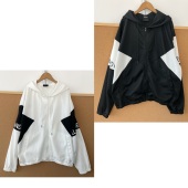 2n1 50早秋潮酷复古撞色拼接印花字母拉链收腰显瘦连帽外套H25