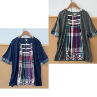 上衣J25 T恤温柔风设计感舒适薄款 102日单森系甜美拼接短袖