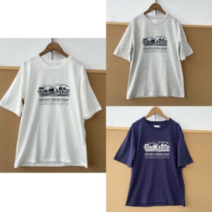 圆领短袖 T恤图案印花设计感舒适亲肤百搭上衣Z26 117简约夏季