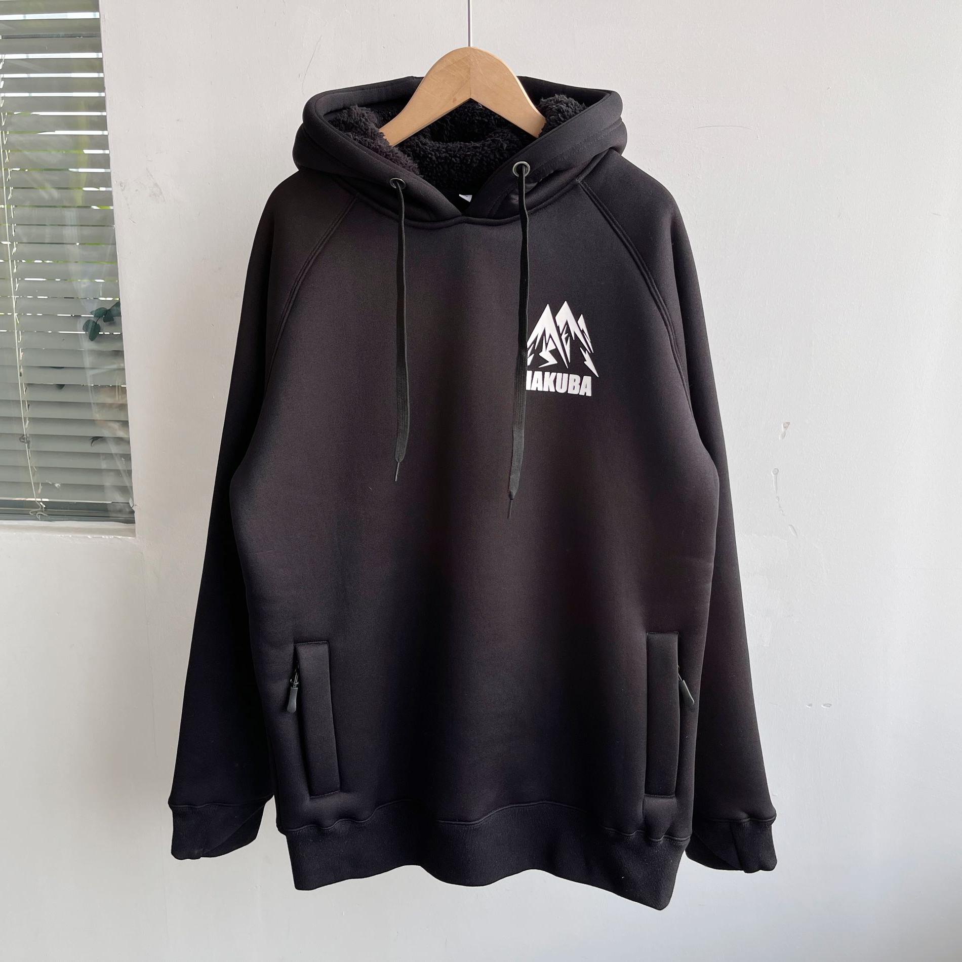 P2-50秋冬款简约百搭潮流宽松加绒加厚套头连帽卫衣休闲外套H25-2