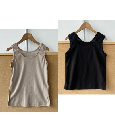 3F-26简约坑条针织无袖背心基础款叠穿修身显瘦内搭上衣J26-3