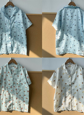 Q3-51女士夏季凉感短袖短裤家居服套装可外穿慵懒风可爱印花Y26-1