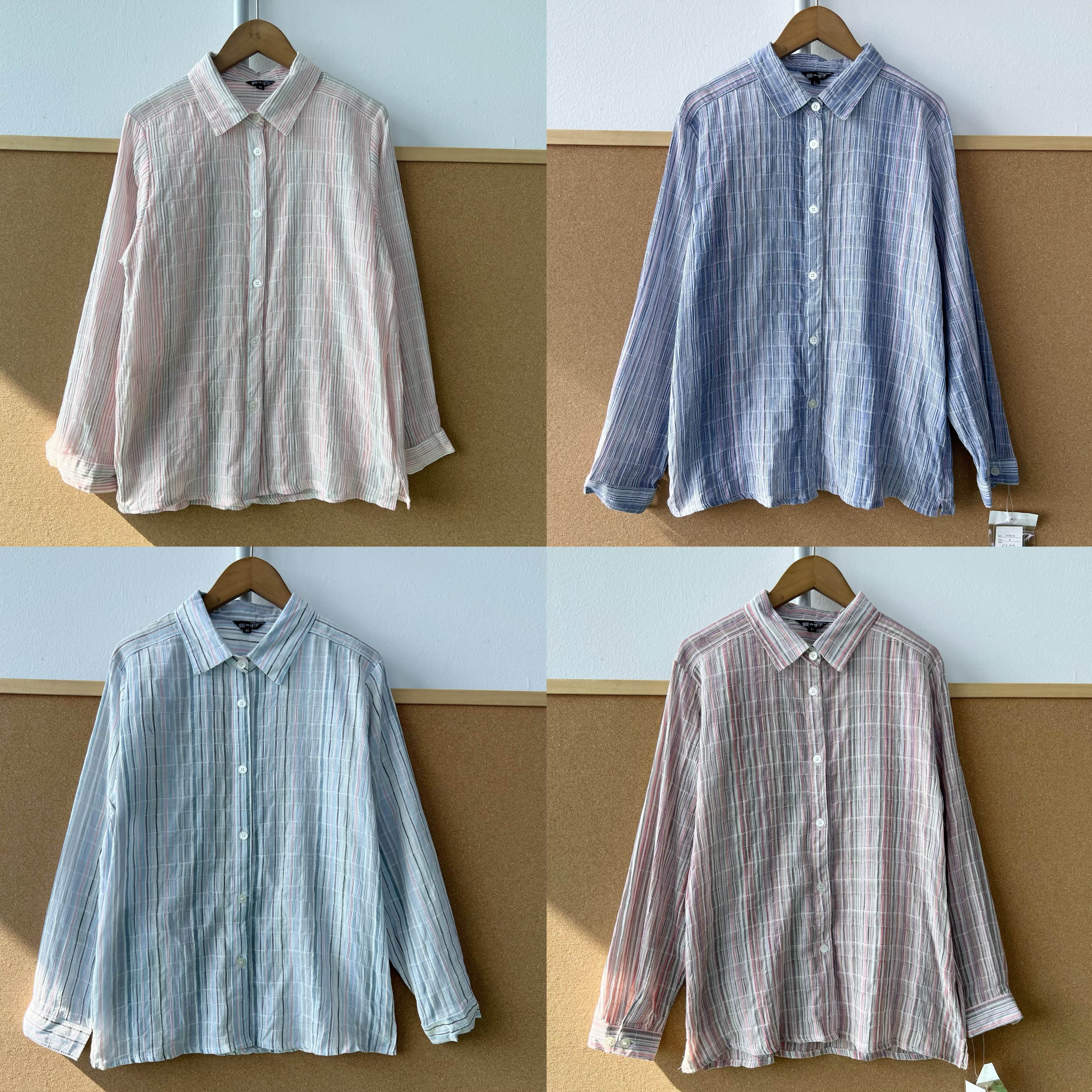 2L1-42日系复古长袖翻领衬衫文艺范气质舒适百搭薄上衣J25-11