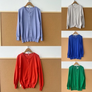 休闲上衣H25 纯色百搭慵懒风洋气气质宽松开衫 2接触冷感 2S1