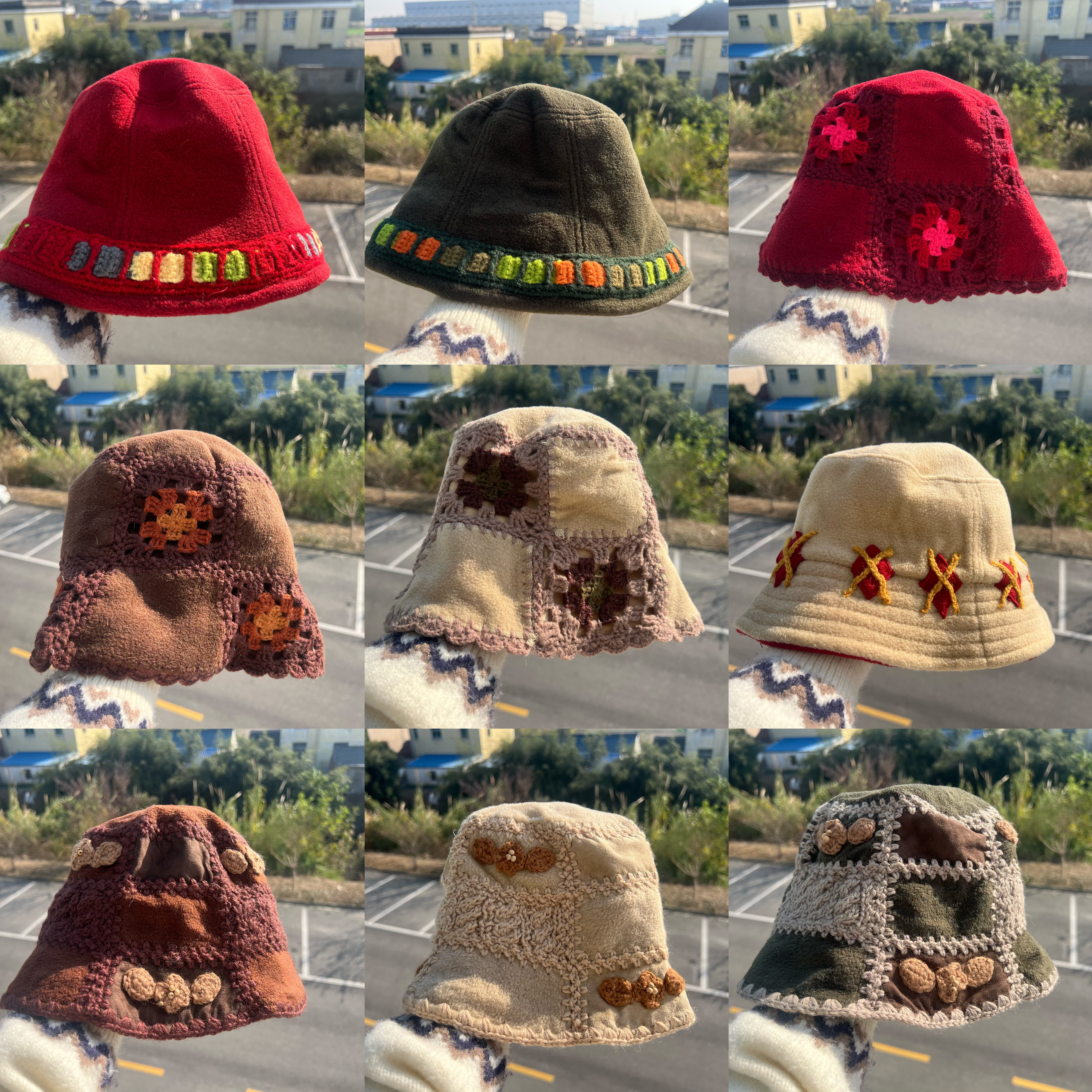 3S-6森系多巴胺色时尚保暖刺绣绒面显脸小保暖氛围感渔夫帽H25-11