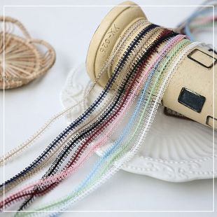 日本龙骨丝线彩色织带蕾丝 DIY娃衣花边辅料旗袍制衣材料宽7mm