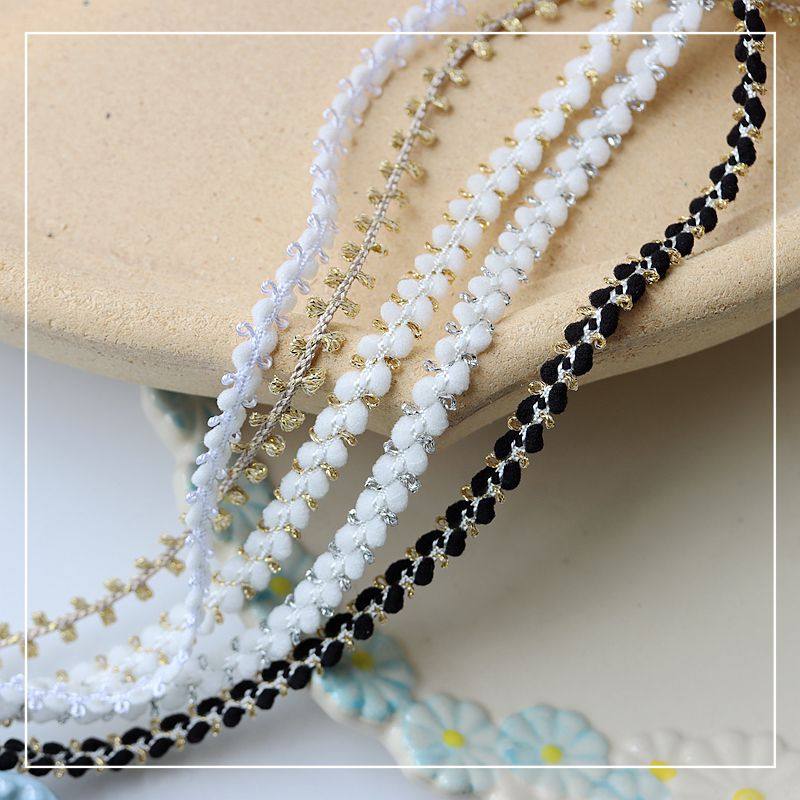 白色黑色精细小绒球金线蕾丝服装花边手工材料 娃衣袖子制衣辅料,居家布艺,花边,淘宝优惠券,粉丝福利购,淘宝优惠卷