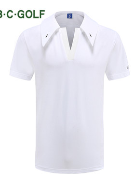 BCGOLF高尔夫男款短袖T恤男式夏季套头POLO衫男服装上衣白色logo