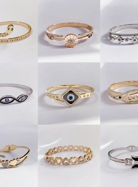 欧美女钛钢时尚百搭手镯直播热卖