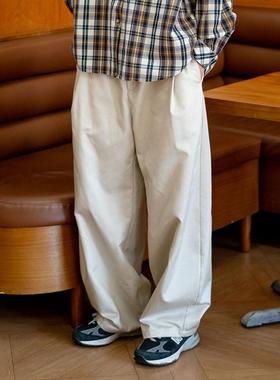 UrbanStandard日系复古天丝阔腿裤男春季新款宽松百搭直筒休闲裤