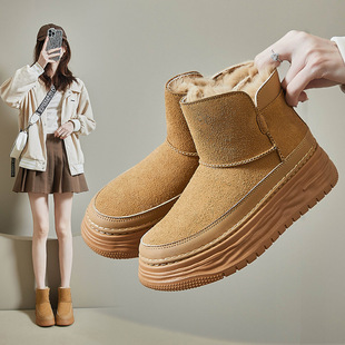 潮中筒棉鞋 宝人加绒加厚保暖雪地靴2025年冬季 街头时尚 韩版 女 新款