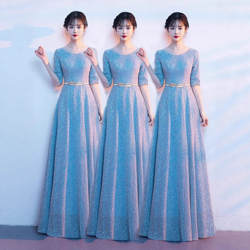 大合唱团演出服女长裙2026新款高端中老年舞台表演红歌比赛晚礼服