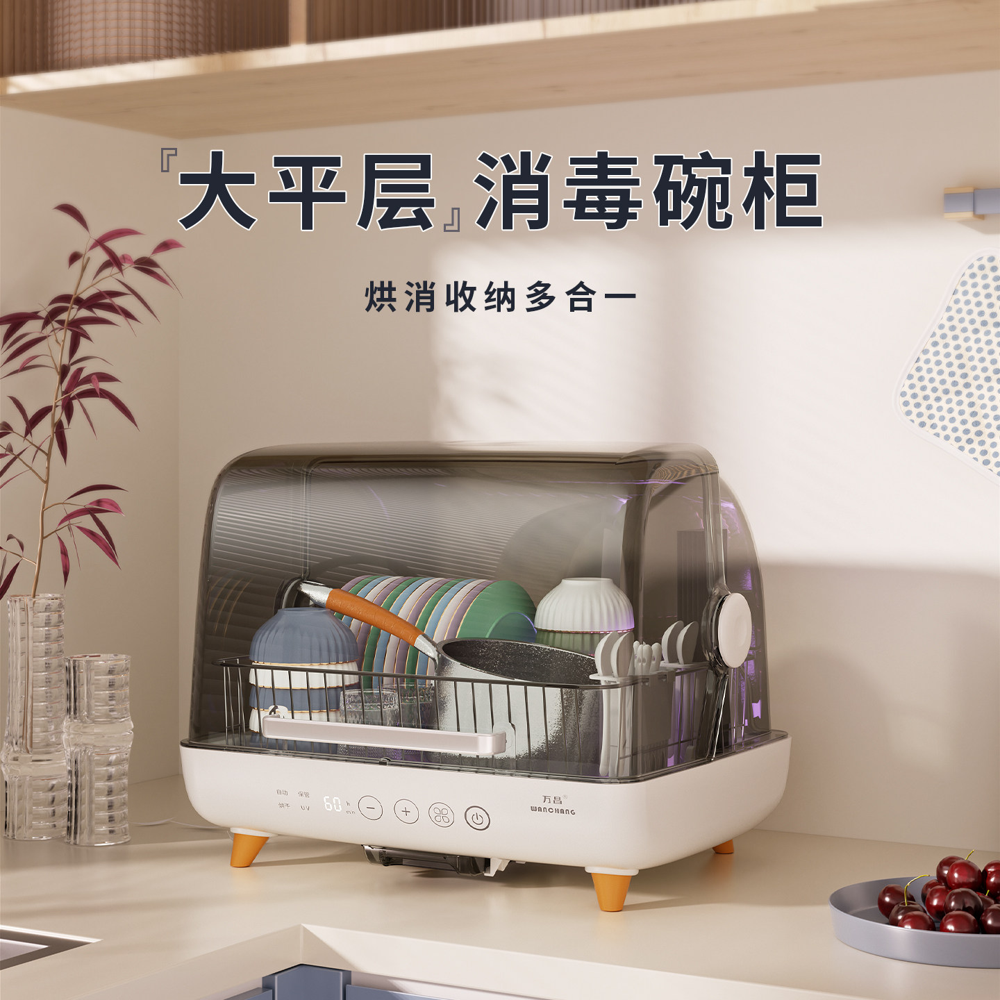 消毒柜碗架碗碟收纳盒带盖图片