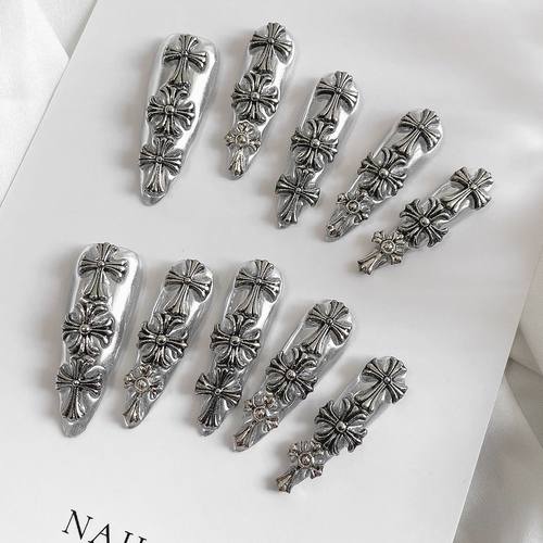 金属美甲穿戴欧美可拆卸辣妹手工纯手工高级暗黑哥特贴片