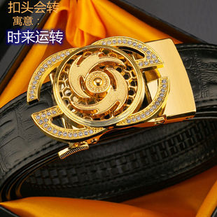 2024新款 带 皮带男时来运转真皮耐用自动扣腰带时尚 百搭休闲潮流裤