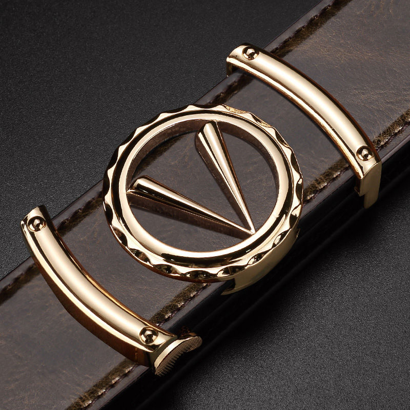 皮带男自动扣真皮腰带男青年时尚百搭韩版商务休闲年轻人牛皮裤带