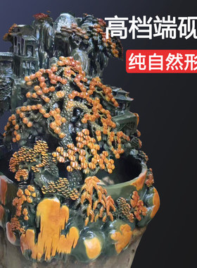 惠安石头流水摆件养鱼艺术天然石雕刻桌面招财加湿室内客厅小喷泉