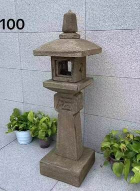惠安石雕石灯笼日式仿古新中式庭院青石头灯太阳能电石灯园林景观