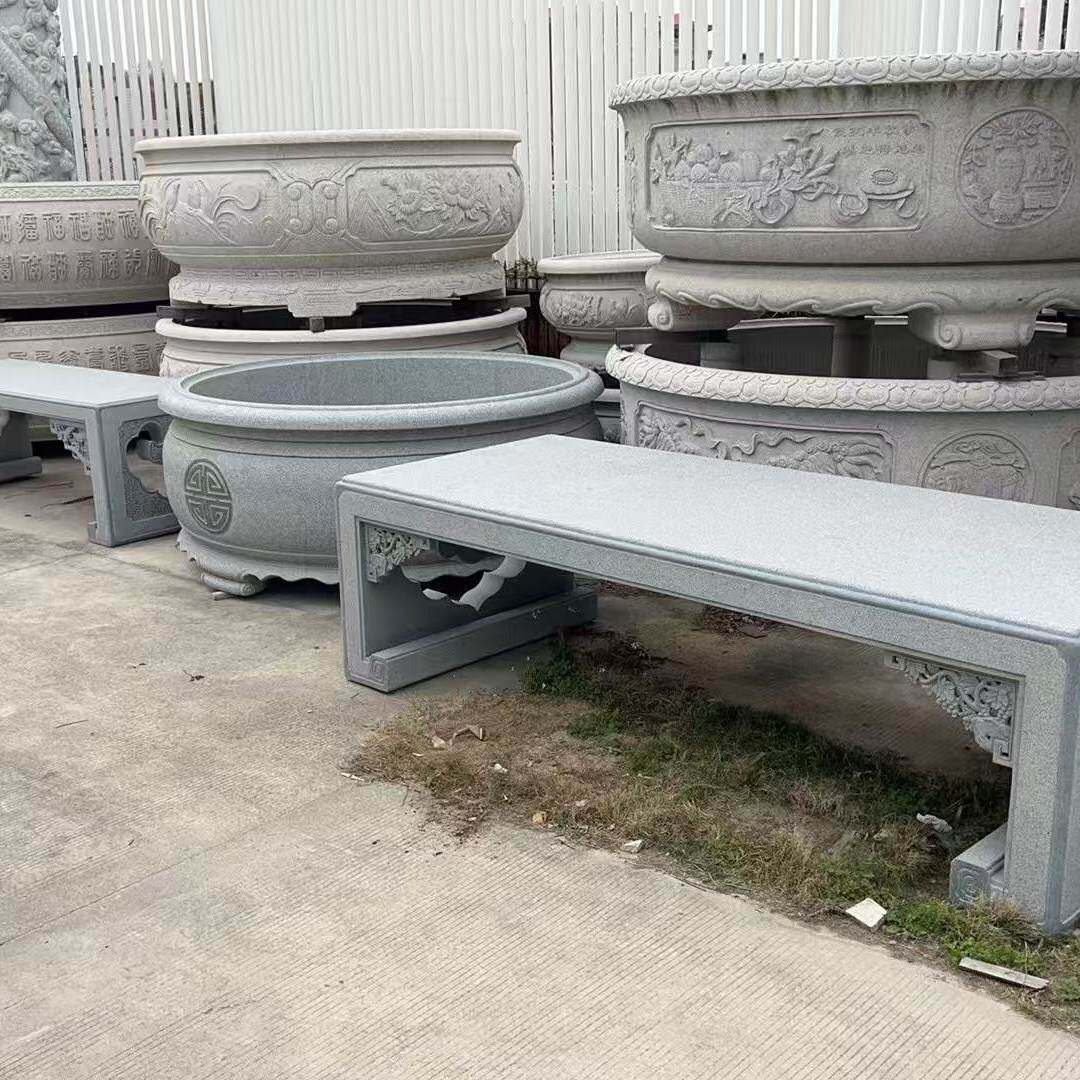惠安石雕盆景花架石头底座石桌天然石头中式花台复古盆景座大案桌