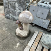 惠安45cm石雕蘑菇园林景观户外庭院花园装 饰品花岗岩石头香菇草坪