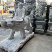 惠安石雕牛大型雕刻石头牛青石牧童骑黄牛卧牛旺财牛十二生肖惠安