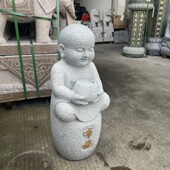 惠安60cm石雕小和尚花岗岩小沙弥寺庙园林景观摆件惠安石雕