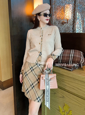 MAVIS LEUNG 小格调 英伦布朗尼格纹强镜神器薄毛呢半身裙/阔腿裤