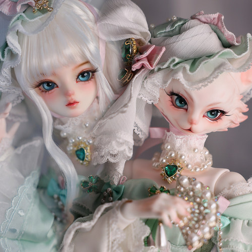 GEM卷毛猫4分BJD女娃全套玩偶