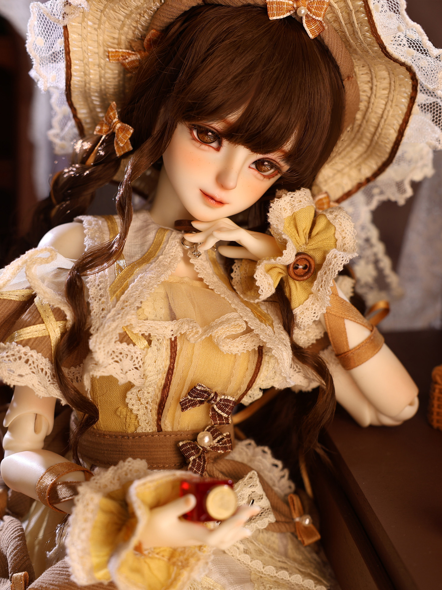 Драгоценный камень благородная кукла пшеничное поле шепчущее 4 очка BJD девочка Эмма Эмма 45 см полный набор кукол в пасторальном стиле Изображение 1