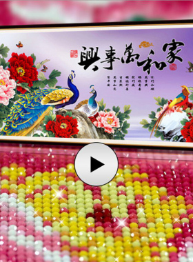 5D水晶钻石画家和万事兴满钻简约现代贴钻十字绣新款客厅孔雀套件