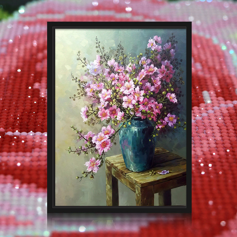花瓶欧式2026年新款水晶钻石画满钻点钻贴钻十字绣客厅玄关砖石秀 - 实物图