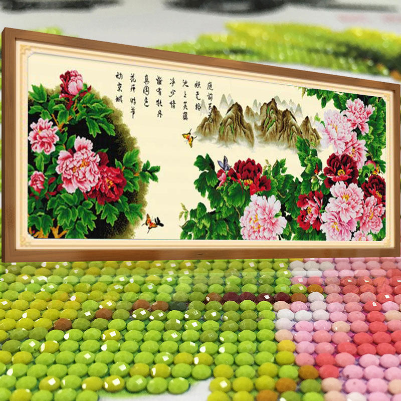 花开富贵牡丹2026新款5D水晶钻石画满钻客厅点钻十字绣风景山水画