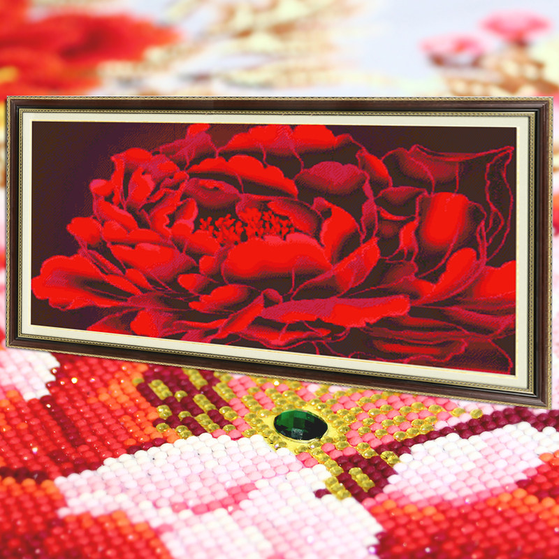 花开富贵牡丹花2026新款5d水晶钻石画满钻点钻贴钻十字绣客厅全钻