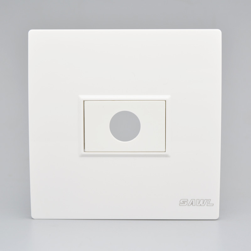 空白面板带出线孔面板电话线网线出线座白盖板进出线孔穿线孔86型