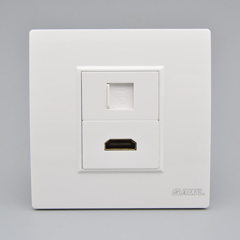 86型网线插座带4K高清hdmi面板墙壁暗装网络电脑+HDMI高清线插座,电子/电工,电脑+电视插座,淘宝优惠券,粉丝福利购,淘宝优惠卷