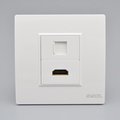 86型网线插座带4K高清hdmi面板墙壁暗装 HDMI高清线插座 网络电脑