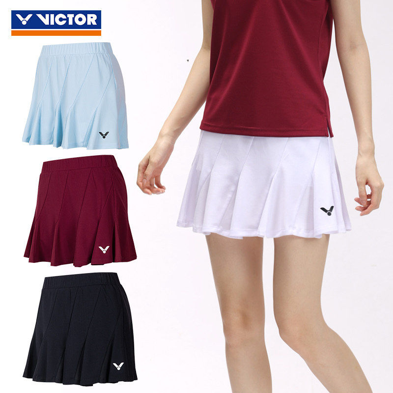 2025新款victor胜利羽毛球服短裙运动百褶裙高颜值女款威克多裙子