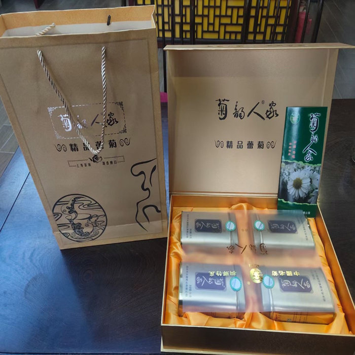 菊韵人家胎菊礼盒200g桐乡正宗杭白菊蕾菊送礼头采菊花茶礼盒包邮
