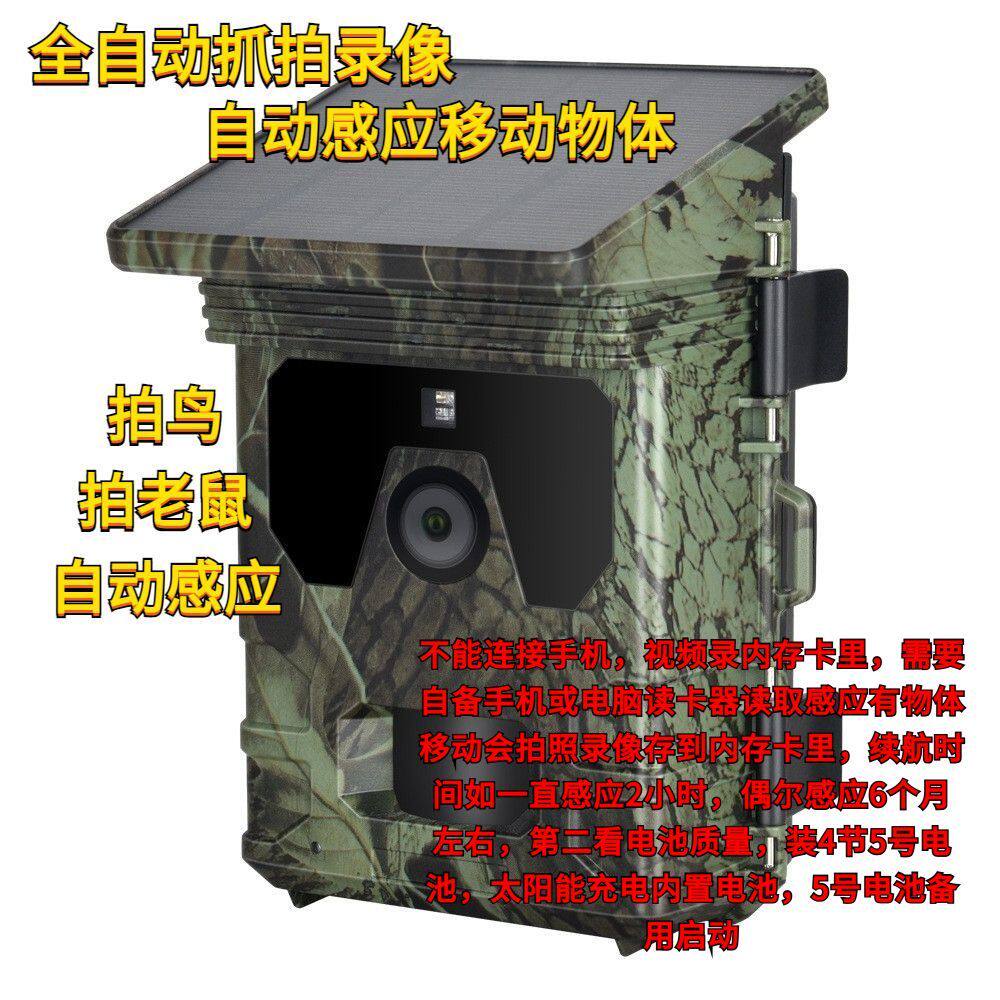 2英寸彩屏太阳能狩猎相机4K感应拍照录像记摄录防盗林业果园鱼塘