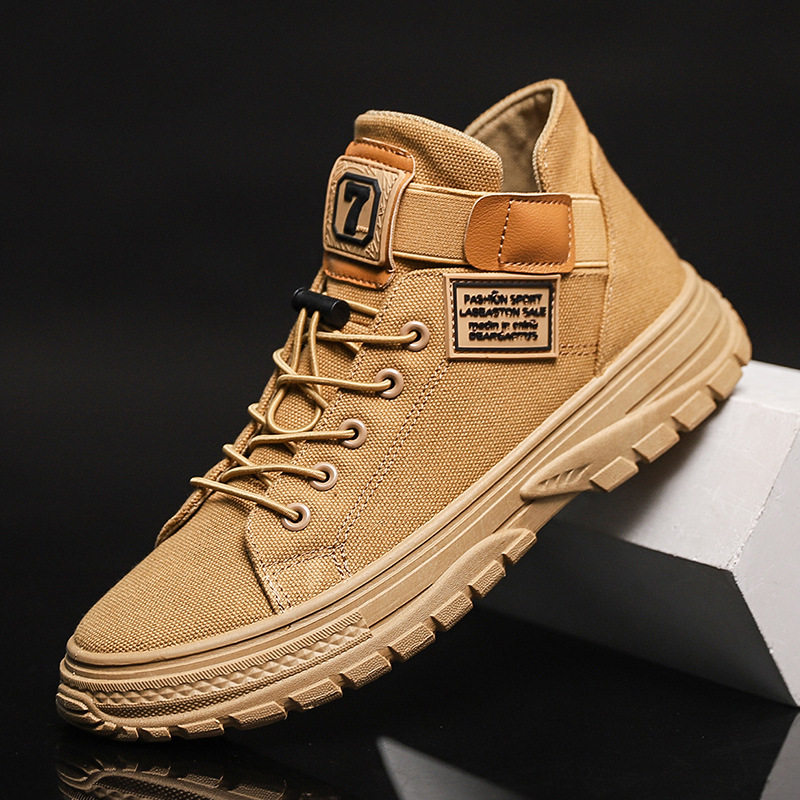 高中学生马丁靴男鞋秋冬休闲短靴黑色卡其布鞋高邦板鞋青少年球鞋|ruв категории Мужская обувь, низкий чистка - от Buy2taobao.com для оказания профессиональной услуги покупки агента Taobao