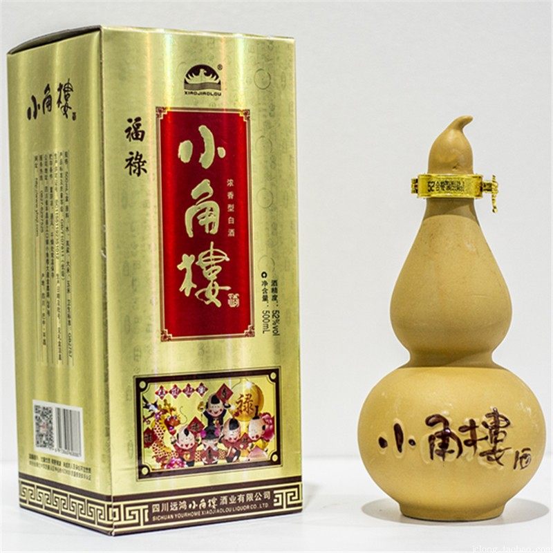 小角楼酒52度福禄葫芦形瓦罐装礼盒纯粮浓香型500ml自喝宴请摆柜