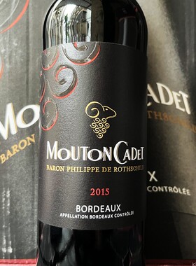 MOUTON CADET木桐嘉棣红葡萄酒法国波尔多一级庄原瓶进口红酒2015