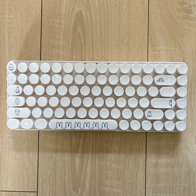 米菲白色无线人体工学键盘