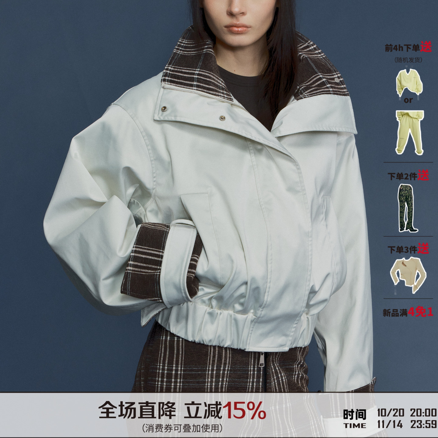 DONOTDISTURB原创宽松阔型拼接设计休闲夹克派克服外套男女同款