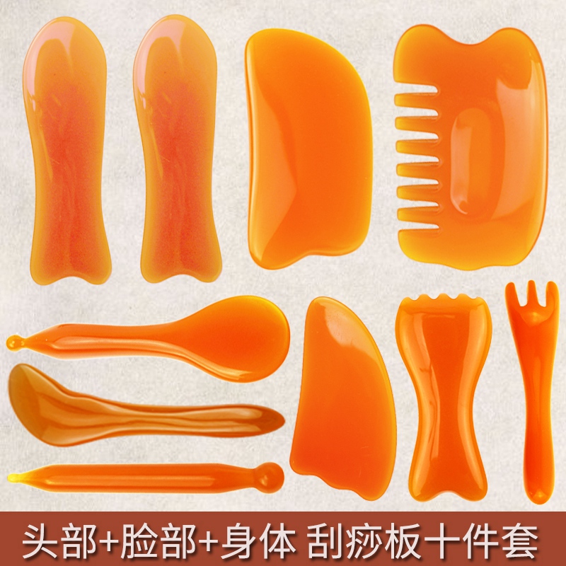刮痧板套装眼部/刮眼棒家用梳子三件套全身通用头疗拨经棒经络梳